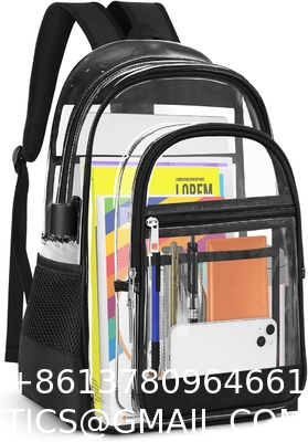 Clear Backpack, Heavy Duty PVC Transparent Backpack Reinforced Straps, See Through Multiple Pockets Large Capacity