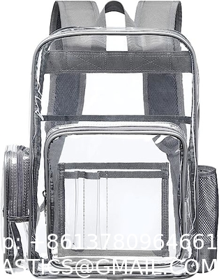 Clear Backpack Heavy Duty - Large Clear Backpacks For School PVC Transparent Bookbag For Students Work Stadium Travel