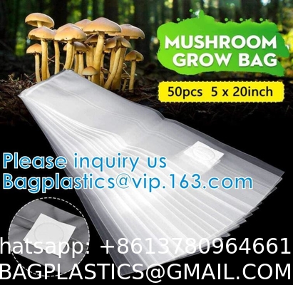 Autoclavable Mushroom Grow Bags Bulk with Microporous Filter Patchs - Large 8"x5"x20" Extra Thick 80 Micron