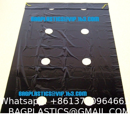 Weed Control Mulch Film, Agriculture Vegetable Black PE Films, 5 Holes Greenhouse Perforated Film