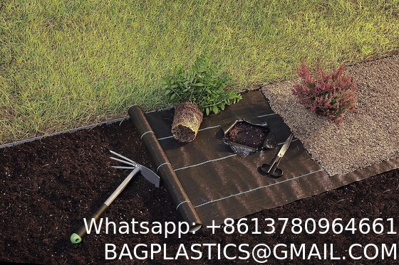 6 x 33 feet Sheet Woven Weed Control Fabric - Stabilized Black Heavy Duty 3 oz/yd² Landscape Ground Cover Membrane