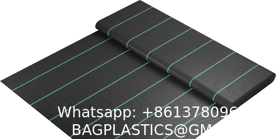 6 x 33 feet Sheet Woven Weed Control Fabric - Stabilized Black Heavy Duty 3 oz/yd² Landscape Ground Cover Membrane