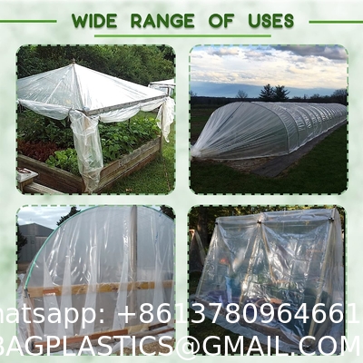 Greenhouse Plastic Sheeting 12x25 ft, 6 mil Clear Film Cover UV-Resistant Polyethylene Greenhouse Film