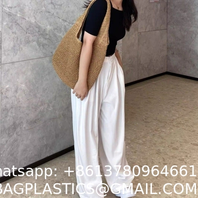 Woven Tote Bag for Women Large Straw Bags Summer Beach Hand-woven Shoulder Bag Boho Rattan Handbag
