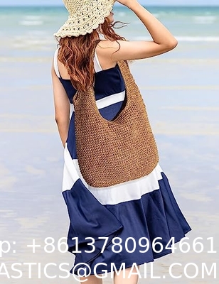 Woven Tote Bag for Women Large Straw Bags Summer Beach Hand-woven Shoulder Bag Boho Rattan Handbag