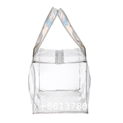 Tote Bag for Women Clear Gym Bag PVC Beach Bag Sports Duffel Bag with Durable Metal Zipper (One Clear Bag)