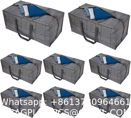 Extra Large Moving Storage Bags with Zippers, Foldable Heavy-Duty Tote for Space Saving, Alternative to Moving Boxes,