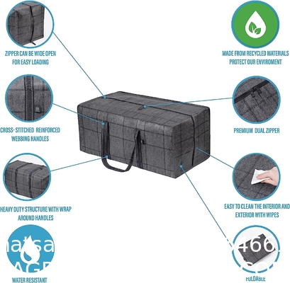Extra Large Moving Storage Bags with Zippers, Foldable Heavy-Duty Tote for Space Saving, Alternative to Moving Boxes,
