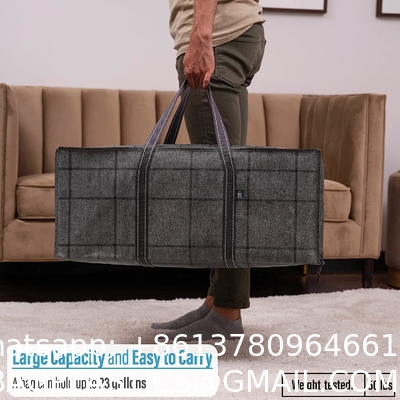 Extra Large Moving Storage Bags with Zippers, Foldable Heavy-Duty Tote for Space Saving, Alternative to Moving Boxes,