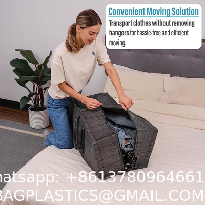 Extra Large Moving Storage Bags with Zippers, Foldable Heavy-Duty Tote for Space Saving, Alternative to Moving Boxes,