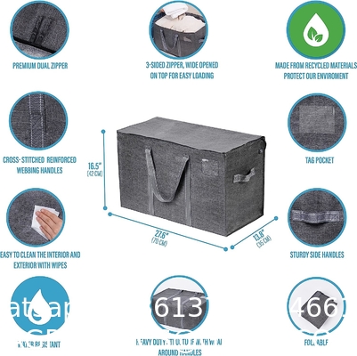 Extra Large Moving Storage Bags with Zippers, Foldable Heavy-Duty Tote for Space Saving, Alternative to Moving Boxes,