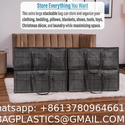 Extra Large Moving Storage Bags with Zippers, Foldable Heavy-Duty Tote for Space Saving, Alternative to Moving Boxes,