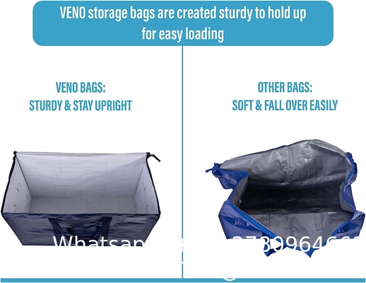 Moving Storage Bags with Zippers, Foldable Heavy-Duty Tote Space Saving, Alternative to Moving Boxes, Packing Suppli