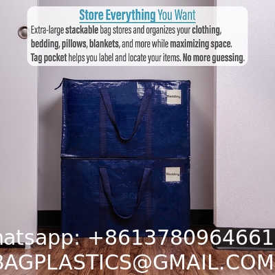 Moving Storage Bags with Zippers, Foldable Heavy-Duty Tote Space Saving, Alternative to Moving Boxes, Packing Suppli
