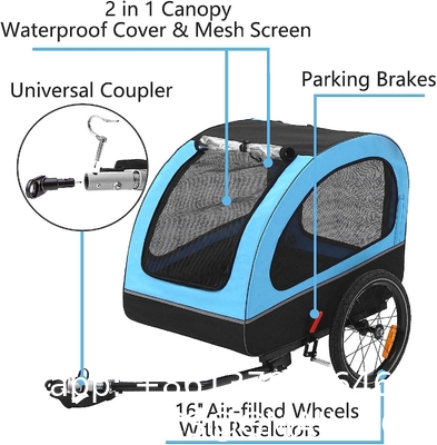 Dog Trailer, Medium Dog Buggy, Bicycle Trailer for Small and Medium Dogs Under 88 lbs