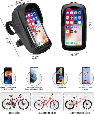 Bike Phone Mount Bag Bike Front Frame Handlebar Bag Waterproof Bike Phone Holder Case Bicycle Accessories Pouch