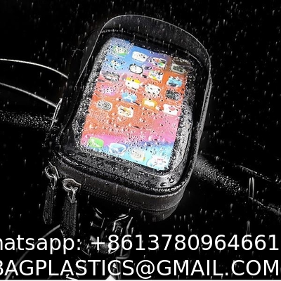 Bike Phone Mount Bag Bike Front Frame Handlebar Bag Waterproof Bike Phone Holder Case Bicycle Accessories Pouch