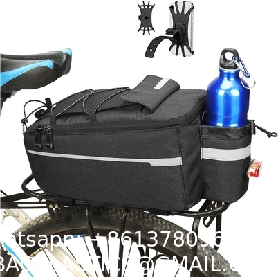 Bike Rear Rack Bag 10L Insulated Bike Trunk Cooler Reflective Bicycle Rear Seat Cargo Bag Water Resistant Bike