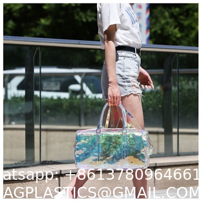 Colorful Transparent Travel Bag New Women'S Bag Casual Fitness Bag Super Cool Portable Laser Bag Swimming Bag