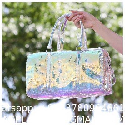 Colorful Transparent Travel Bag New Women'S Bag Casual Fitness Bag Super Cool Portable Laser Bag Swimming Bag