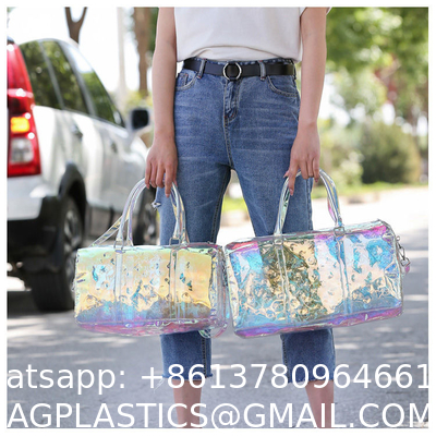 Colorful Transparent Travel Bag New Women'S Bag Casual Fitness Bag Super Cool Portable Laser Bag Swimming Bag
