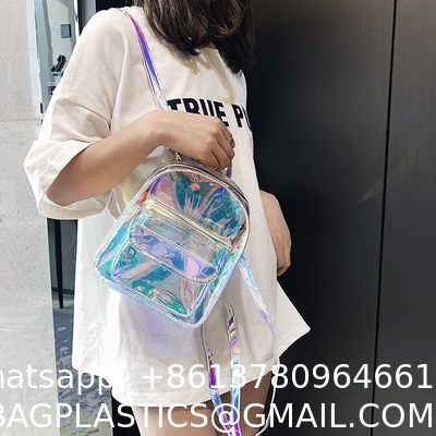 Ins Super Hot Laser Student Small Backpack Ladies Fashion Mini Transparent Backpack