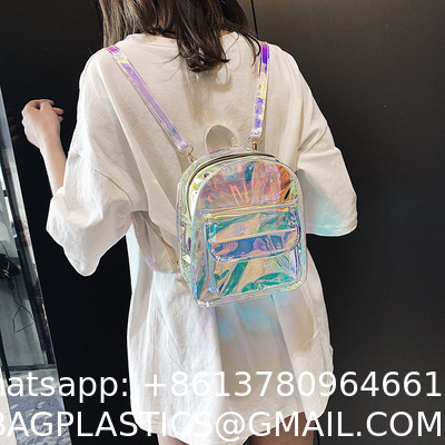 Ins Super Hot Laser Student Small Backpack Ladies Fashion Mini Transparent Backpack