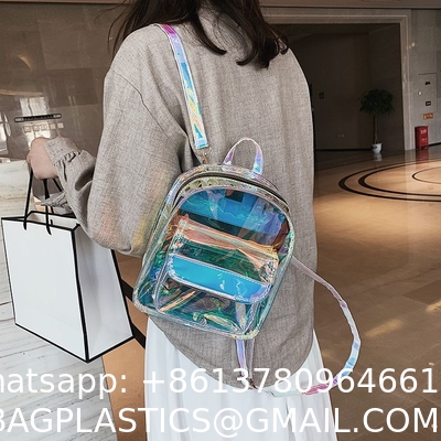 Ins Super Hot Laser Student Small Backpack Ladies Fashion Mini Transparent Backpack
