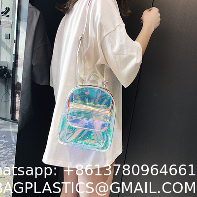 Ins Super Hot Laser Student Small Backpack Ladies Fashion Mini Transparent Backpack