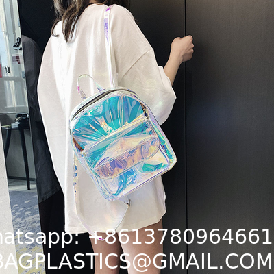 Ins Super Hot Laser Student Small Backpack Ladies Fashion Mini Transparent Backpack