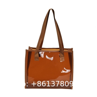 Transparent Large Bag Ladies Portable Color Ins Candy Color Laser Large Capacity Environmental Protection Shopping Bag