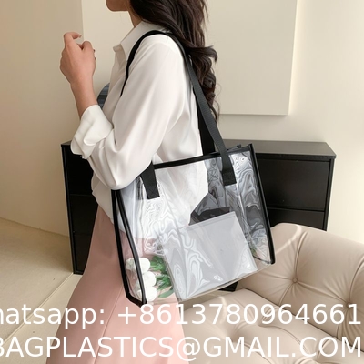 Transparent Large Bag Ladies Portable Color Ins Candy Color Laser Large Capacity Environmental Protection Shopping Bag