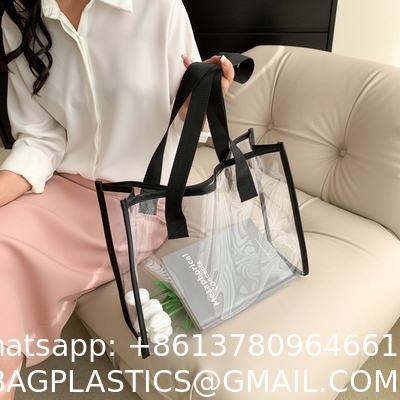 Transparent Large Bag Ladies Portable Color Ins Candy Color Laser Large Capacity Environmental Protection Shopping Bag