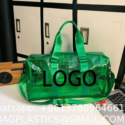 Wholesale Custom Logo Pvc Clear Jelly Color Swimming Overnight Tote Duffel Duffle Bag For Women Girls Ladies Bags