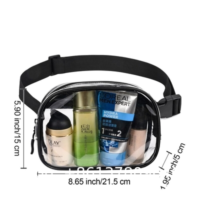 Fashion Square Mini Transparent Colored Triple Zipper Small Clear Purse Fanny Bags Waist Pouch
