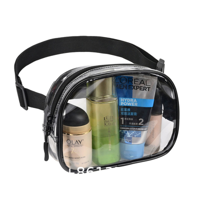 Fashion Square Mini Transparent Colored Triple Zipper Small Clear Purse Fanny Bags Waist Pouch