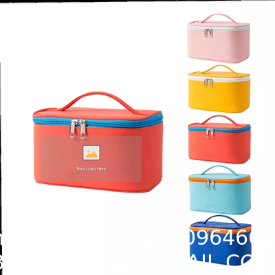 Customized Sustainable Packaging Cross-Border Portable PU Women'S Makeup Bag Cute Waterproof Storage Bag