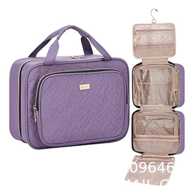 Custom Logo Foldable Portable Storage Pink Cosmetic Bags Makeup Organizer Travel Hanging Toiletry Bag