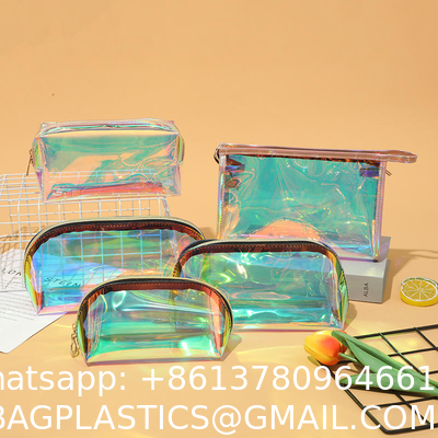 Biodegradable Traincase Travel Artist Women'S Holographic Cosmetic Bags For Makeup Branded Dropshipping Customisable