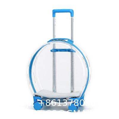 Transparent Capsule Pet Bag Carrier Luggage Case Transparent Trolley Case With Trolley Wheels