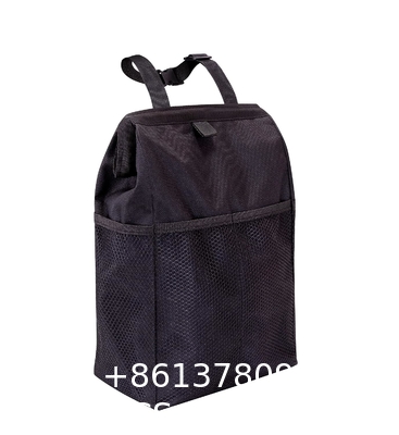 Car Trash Can, Waterproof Garbage Can/ Bag with Lid, Leak-Proof Trash Bin, Car Trash Hanging (Medium, Black)