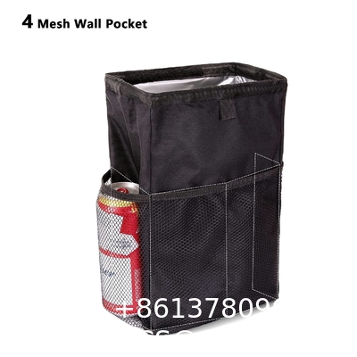 Car Trash Can, Waterproof Garbage Can/ Bag with Lid, Leak-Proof Trash Bin, Car Trash Hanging (Medium, Black)