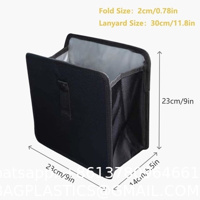 OEM Portable Waterproof Car Back Seat Organizer Waste Paper Garbage Bin Folding Car Rubbish Bin Dustbin