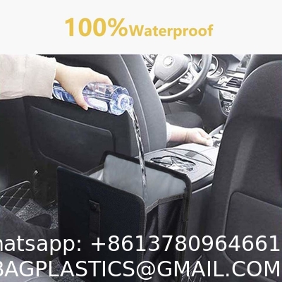 OEM Portable Waterproof Car Back Seat Organizer Waste Paper Garbage Bin Folding Car Rubbish Bin Dustbin