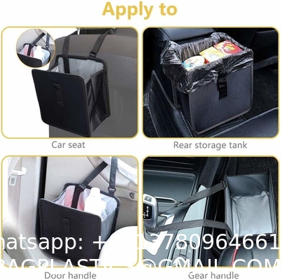 OEM Portable Waterproof Car Back Seat Organizer Waste Paper Garbage Bin Folding Car Rubbish Bin Dustbin