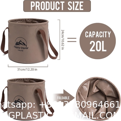 Collapsible Bucket 5.3 Gallon Portable Camping Outdoor Buckets Water Container Basin Foldable for Hiking Travel