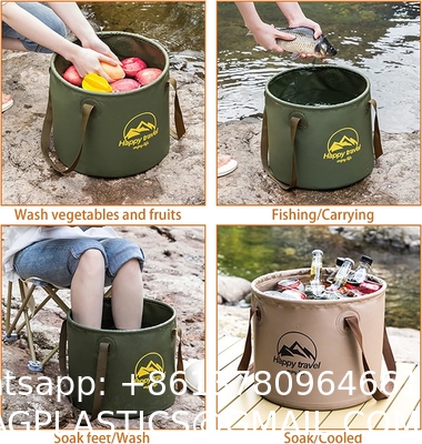 Collapsible Bucket 5.3 Gallon Portable Camping Outdoor Buckets Water Container Basin Foldable for Hiking Travel