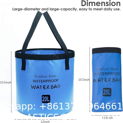 Collapsible Bucket 5.3 Gallon Portable Camping Outdoor Buckets Water Container Basin Foldable for Hiking Travel