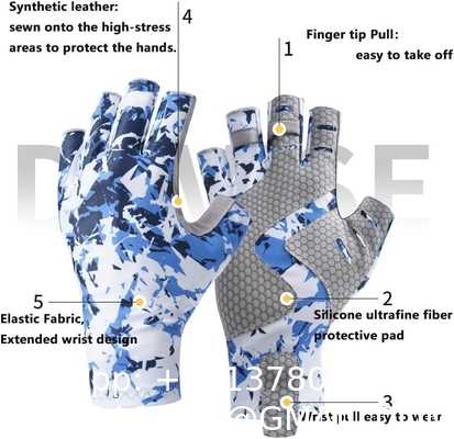 Fishing Gloves With Sun Protection, Uv Protection Silicone Anti-Slip Comfortable And Breathable Fishing Gloves