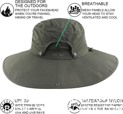 Wide Brim Bucket Hat Foldable Boonie Hat for Fishing Hiking Garden Safari Beach Breathable for Fishing, Hiking, Camping